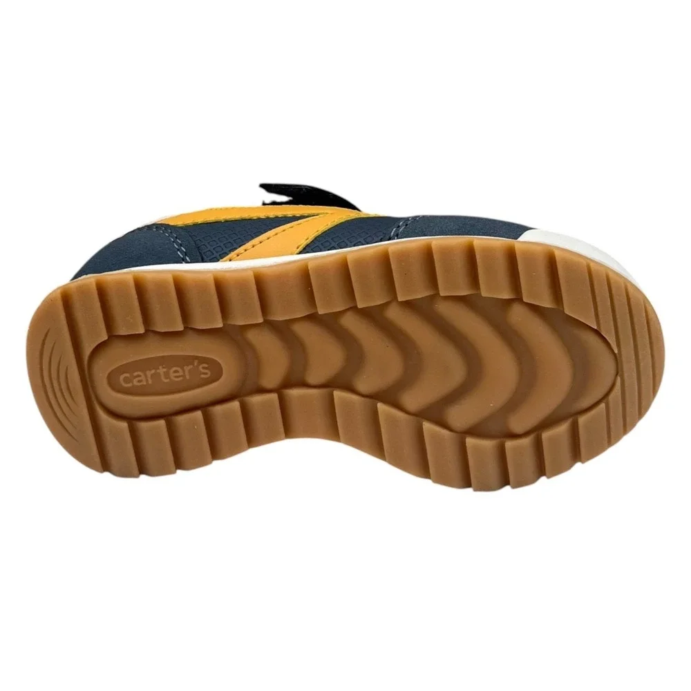 Carters Remi Toddler Boys Casual Slip-on Sneakers Size 7 Navy Mustard Gold Color